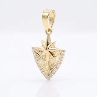 Gouden ster hanger met zirkonia