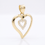14 karaat geelgouden dubbel hart hanger met zirkonia