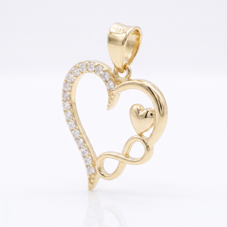 Gouden hart hanger met infinityteken