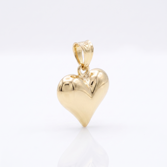 Bolle gouden hart hanger