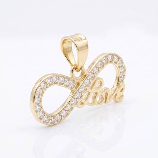 Gouden infinity hanger Love