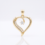 14 karaat geelgouden hart hanger met zirkonia
