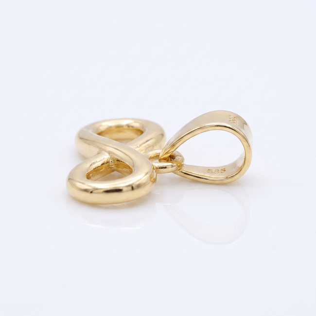 14 karaat geelgouden infinity hanger zonder stenen