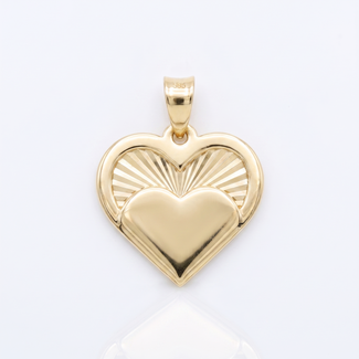 Gouden hart hanger met stralenmotief
