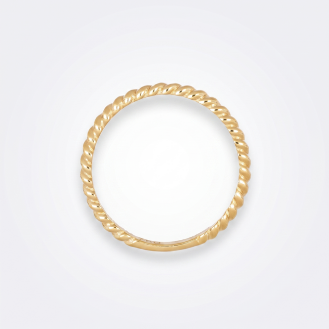 18 karaat geelgouden gedraaide ring
