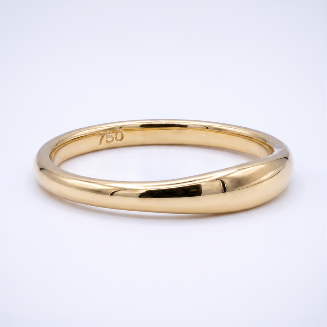 18 karaat geelgouden gladde ring
