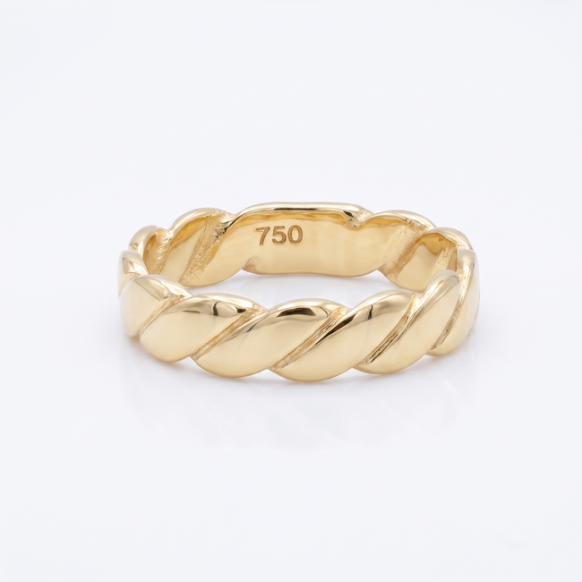 18k geelgouden ring met gevlochten ontwerp