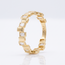18 karaat geelgouden ring met baguette zirkonia stenen