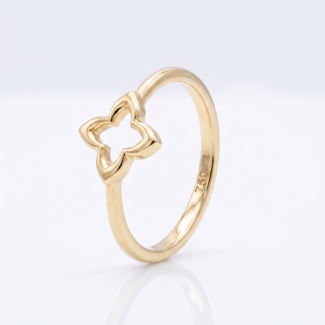 Gouden klaverring met open ontwerp