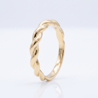 Gouden gevlochten ring