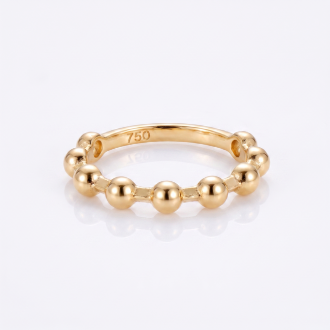 18 karaat geelgouden bolletjesring