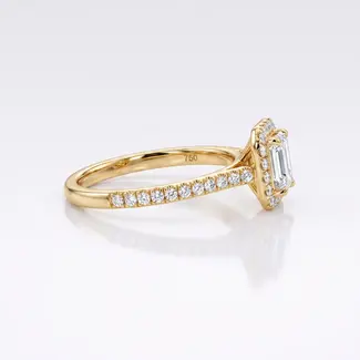 Gouden ring met rechthoekige zirkonia