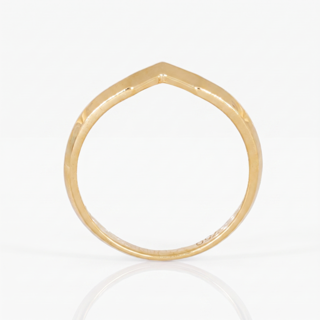 18 karaat geelgouden V-ring