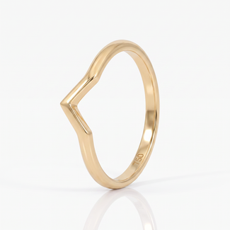 Geelgouden V-vorm ring