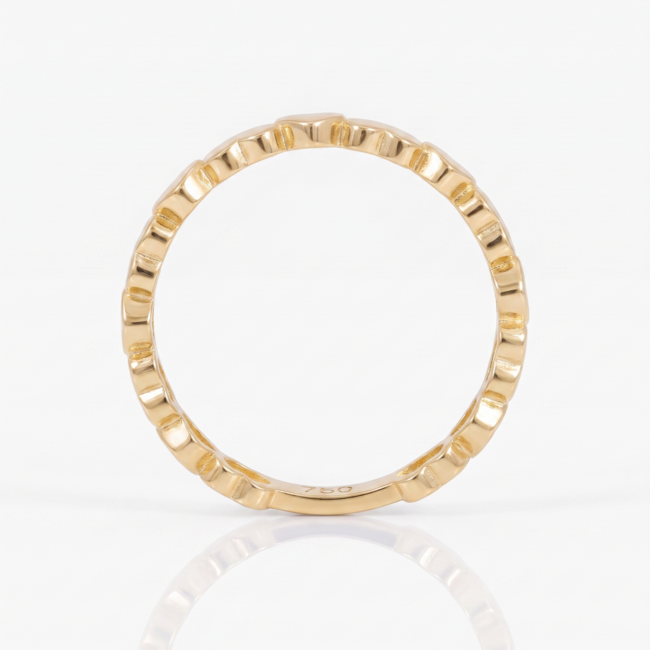 18 karaat geelgouden hartenring