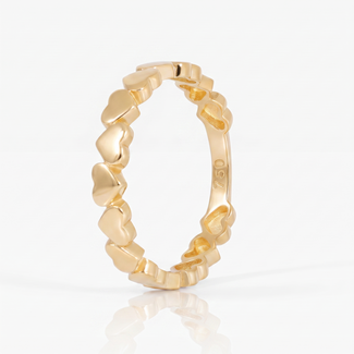 Geelgouden hartenring