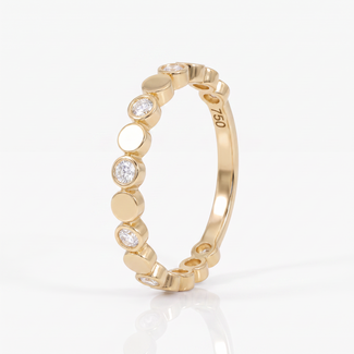 Gouden ring met ronde zirkonia en gladde details