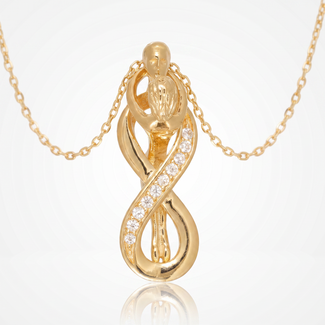 Gouden infinity collier met man en vrouw
