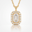 18 karaat collier met rechthoekige zirkonia