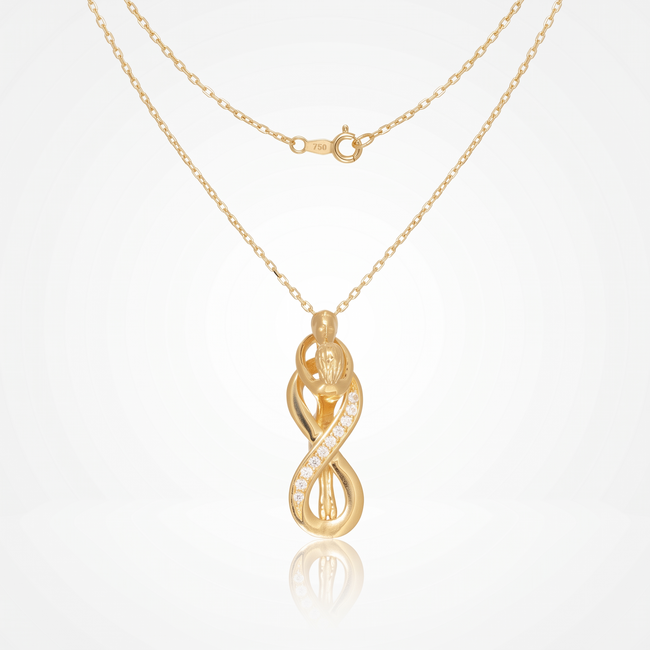 18 karaat infinity collier met man en vrouw
