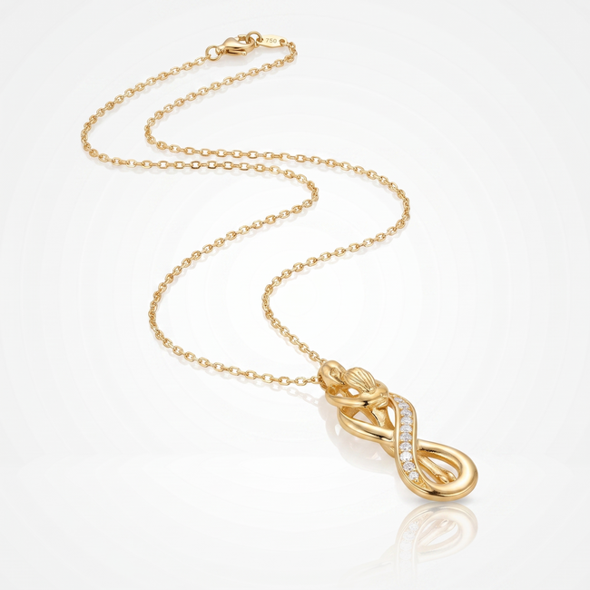 18 karaat infinity collier met man en vrouw