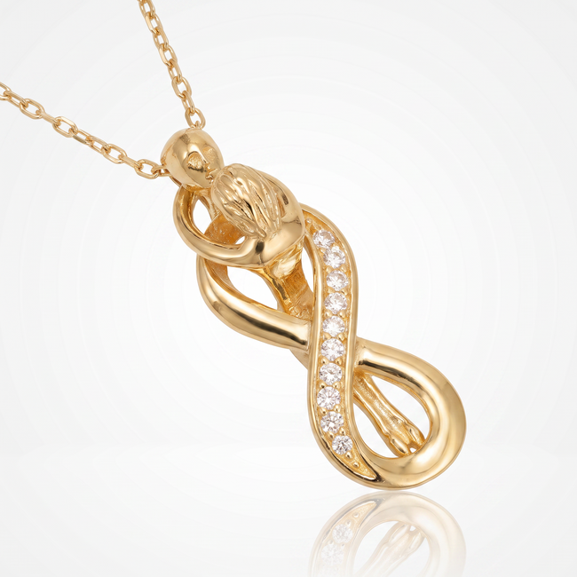 18 karaat infinity collier met man en vrouw
