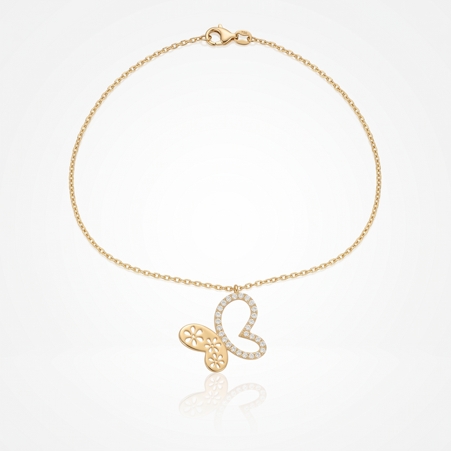 18 karaat vlinder collier met zirkonia