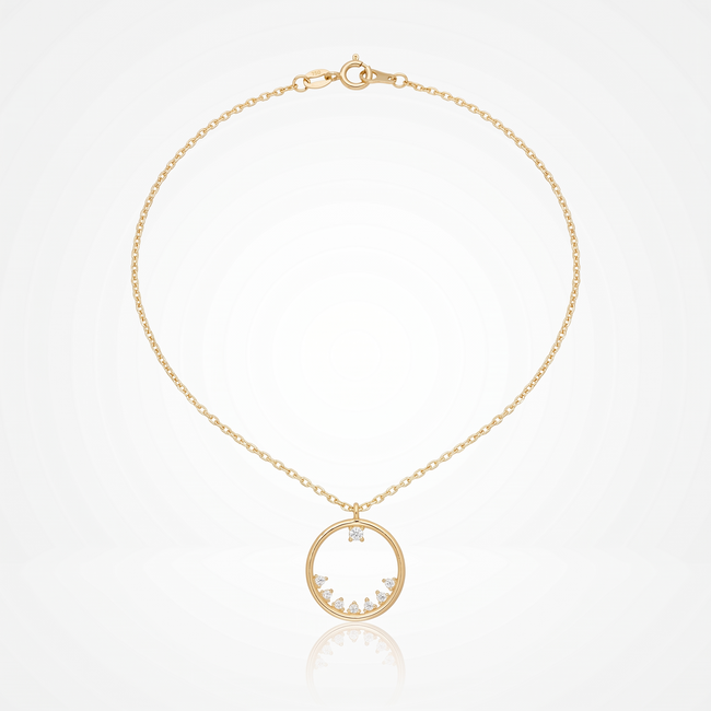 18 karaat cirkel collier met heldere stenen