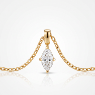 Gouden collier met marquise zirkonia