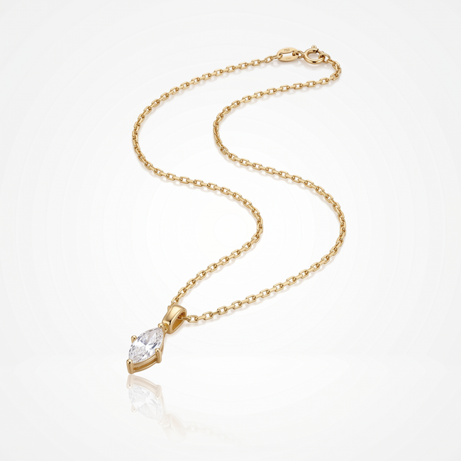 18 karaat collier met marquise zirkonia