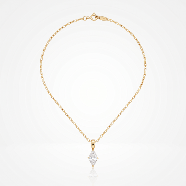 18 karaat collier met marquise zirkonia