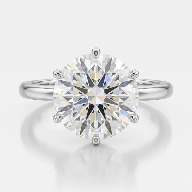 14 Karaat Witgouden Verlovingsring Solitair Lab Diamant 3,02 ct