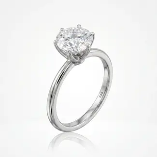 Verlovingsring Witgoud Solitair met Lab Diamant