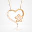 18 Karaat Gouden Collier Hart met Sneeuwvlok en Zirkonia 42 cm