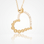 18 Karaat Gouden Collier Open Hart met Zirkonia en Bolletjes 42 cm
