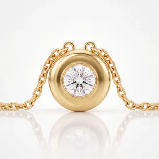 Gouden Collier Solitair Rond