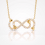 18 Karaat Gouden Collier Infinity met Hartjes en Zirkonia 42,5 cm