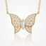 18 Karaat Gouden Collier Vlinder met Zirkonia 43 cm