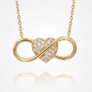 Gouden Collier Infinity met Hart