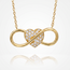 18 Karaat Gouden Collier Infinity met Hart en Zirkonia 43 cm