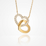 18 Karaat Gouden Collier Dubbel Hart met Zirkonia 42,5 cm
