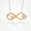 18 Karaat Gouden Collier Infinity met Krul en Hart 42,5 cm