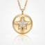18 Karaat Gouden Collier Munt met Ster en Zirkonia 42 cm