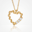 18 Karaat Gouden Collier Gedraaid Open Hart met Zirkonia 41,5 cm