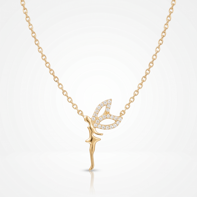 Gouden Collier Fee met Vleugels