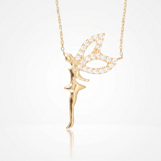 Gouden Collier Fee met Vleugels