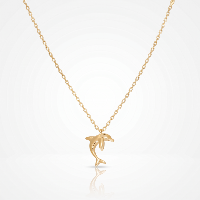18 Karaat Gouden Collier Dolfijn 42 cm