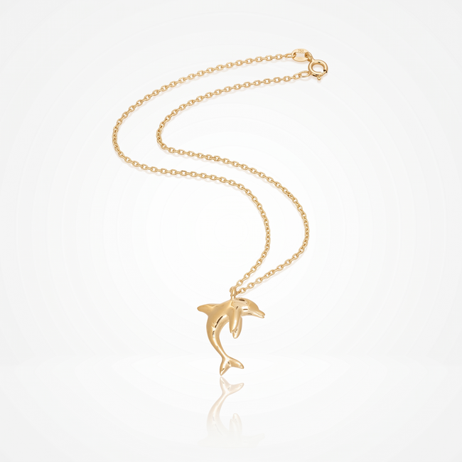 18 Karaat Gouden Collier Dolfijn 42 cm