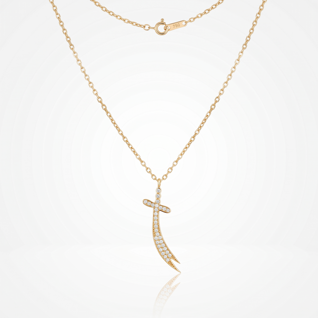 18 Karaat Gouden Collier Zülfikar met Zirkonia 42 cm
