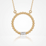 18 Karaat Gouden Collier Open Cirkel met Baguette Zirkonia 43 cm